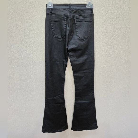 Edikted Womens 5 Pocket Regular Fit Stretch Denim Black Flare Jeans Size Small - Picture 4 of 10
